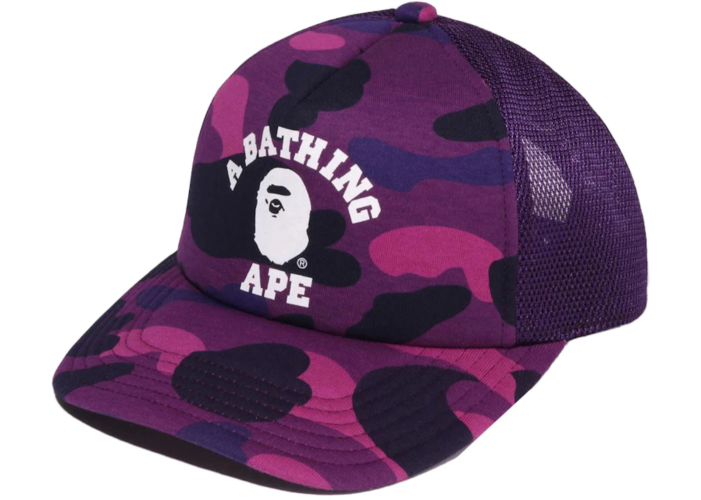 A Bathing Ape Color Camo College Mesh Cap Purple 2023