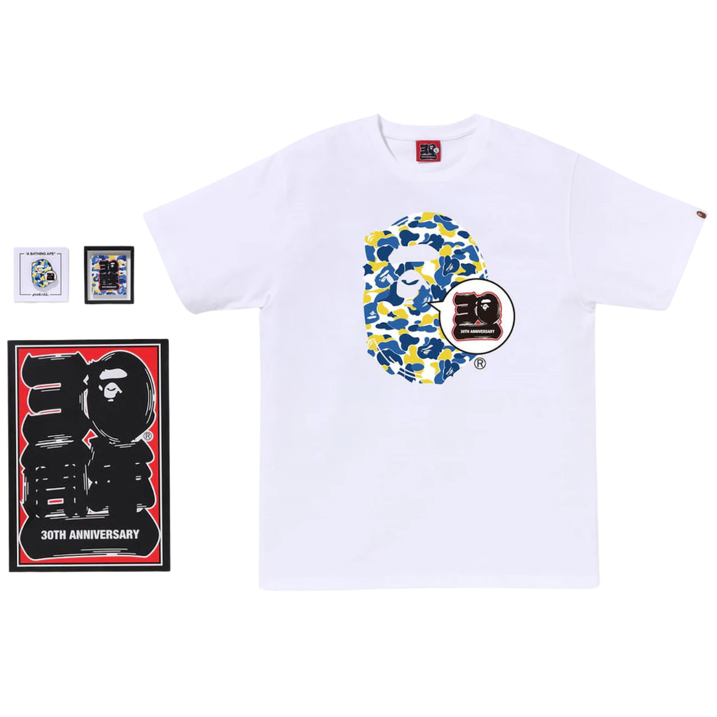 A Bathing Ape Store Shanghai Bape 30th Anniversary Ape Head Tee Set