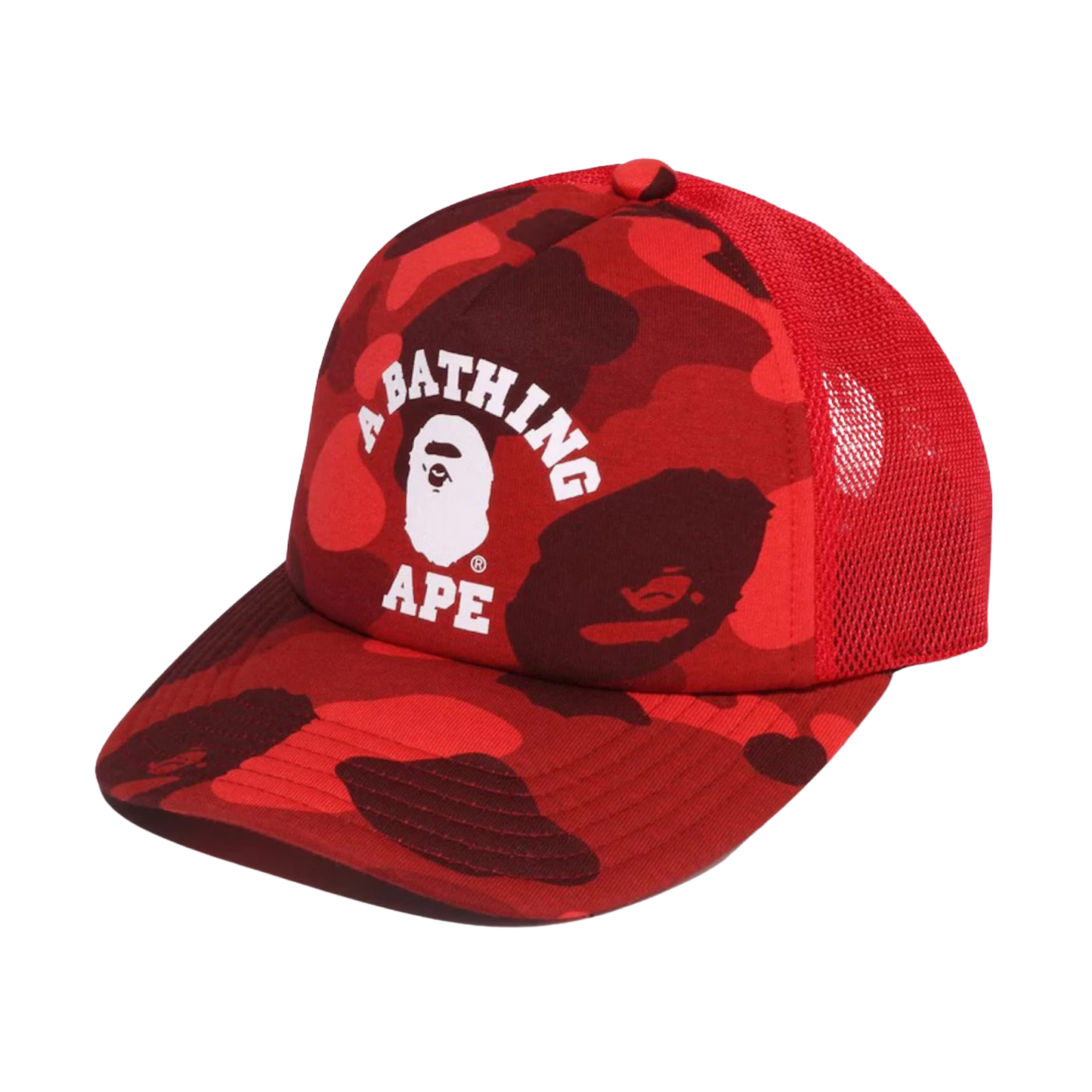 A Bathing Ape Color Camo College Mesh Cap Red 2023