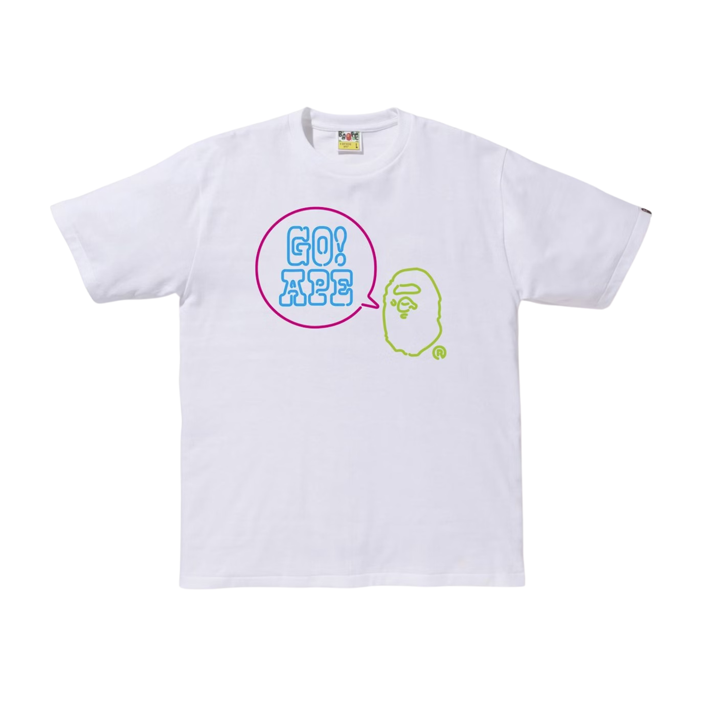 A Bathing Ape Neon Sign Go Ape Tee White