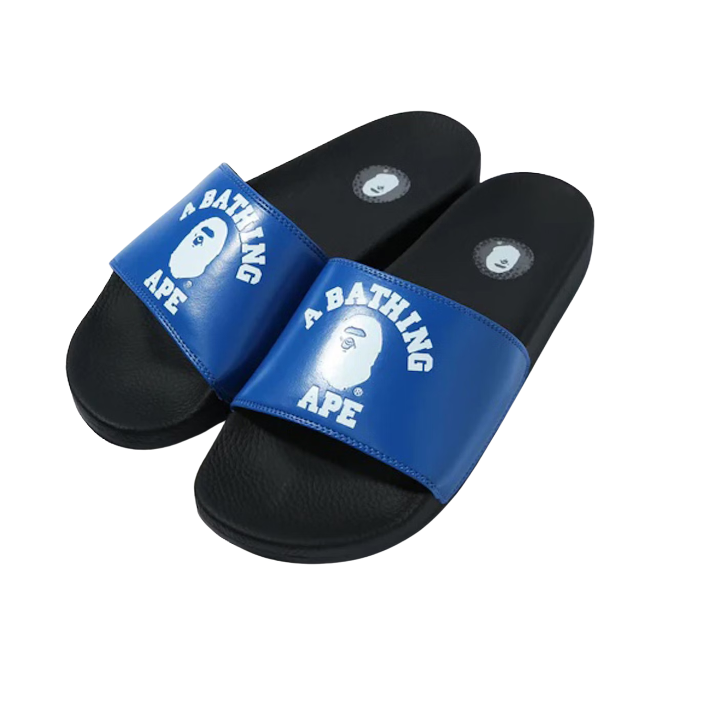 A Bathing Ape College Slide Sandals Blue