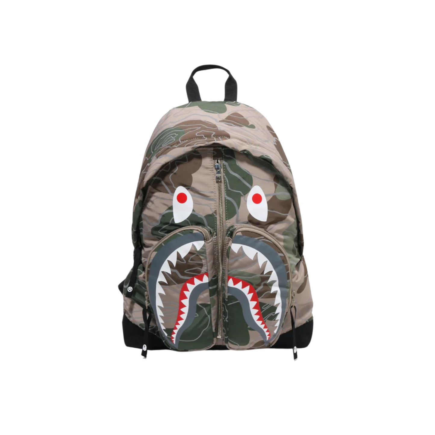 A Bathing Ape Layered Line Camo Shark Day Pack Beige