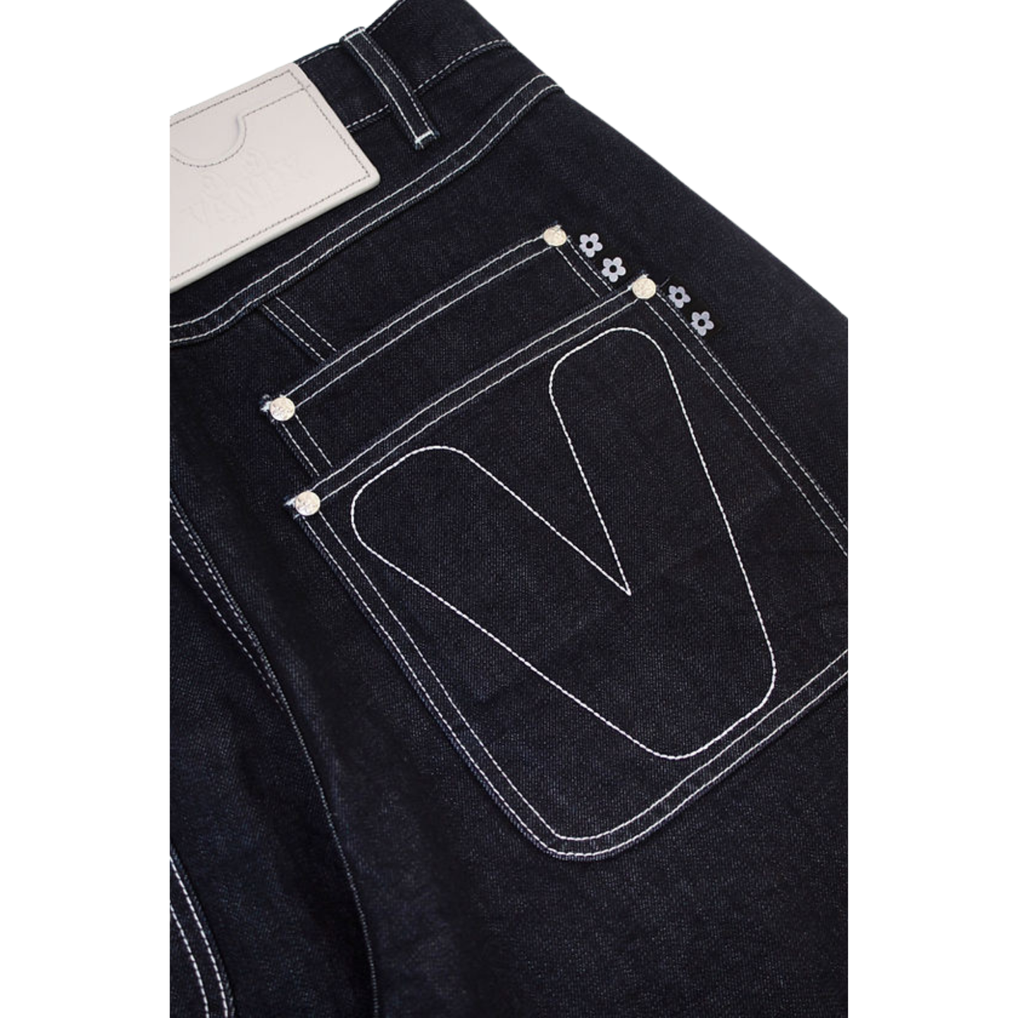 VANDYTHEPINK Raw Contrast Denim Jeans