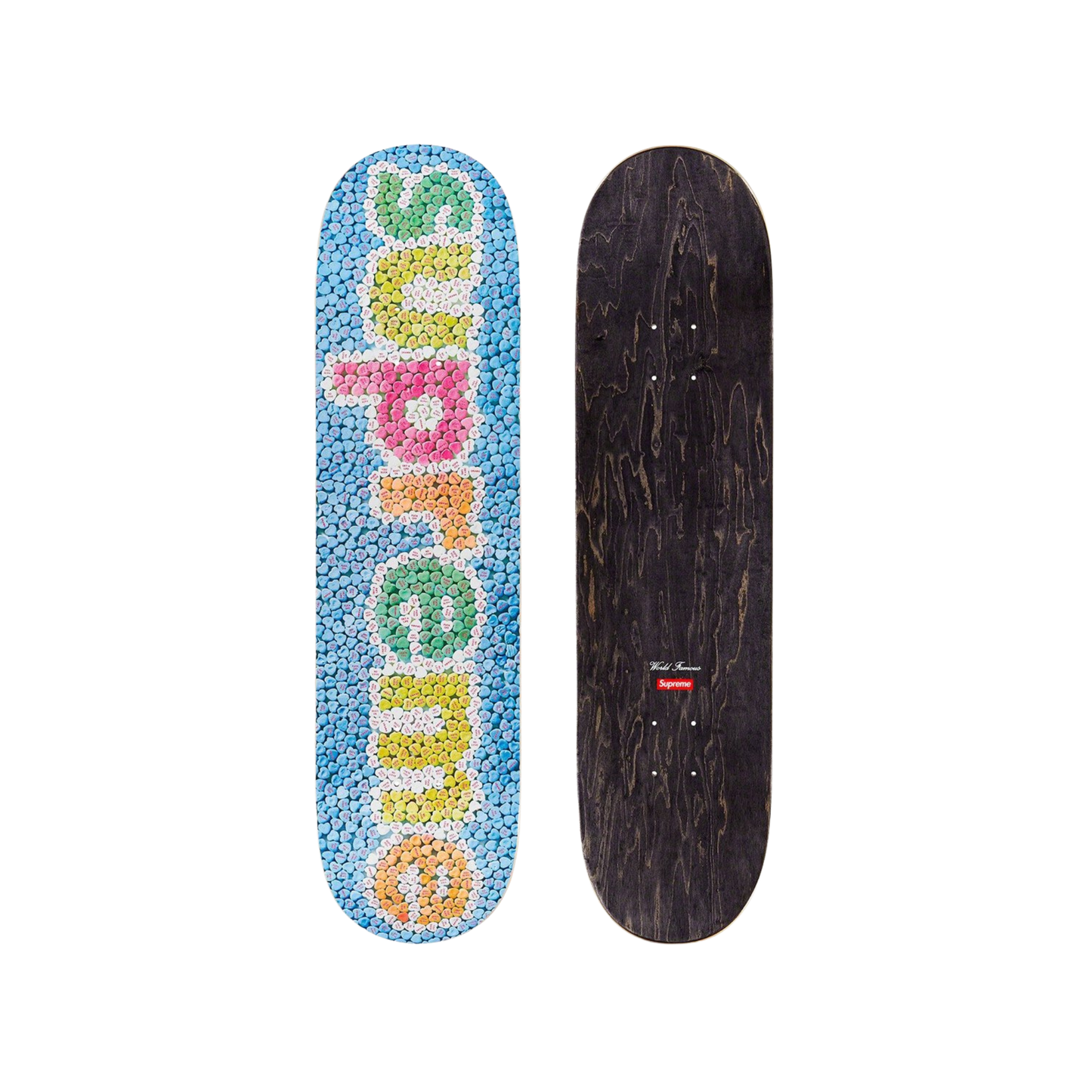 Supreme Candy Hearts Skateboard Deck Blue