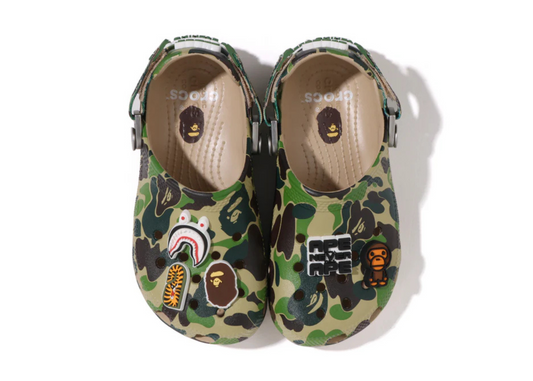A Bathing Ape X Crocs Clog ABC Camo Green (kids)