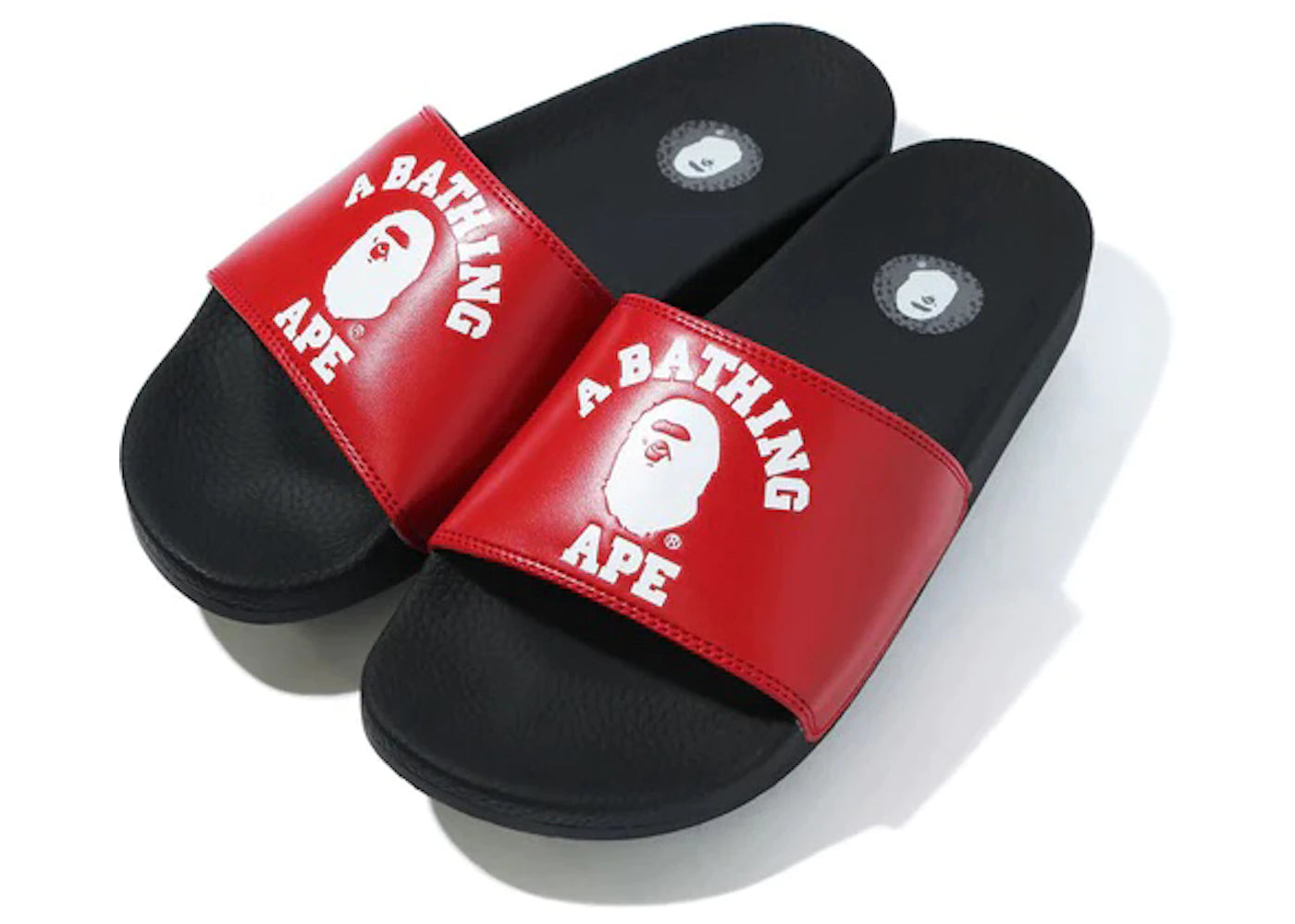 A Bathing Ape College Slide Sandals Red