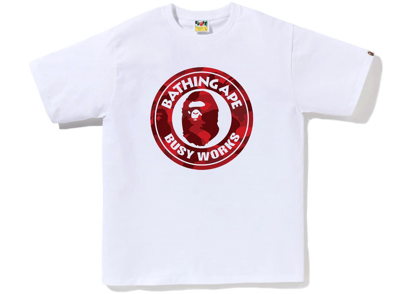 A Bathing Ape Color Camo Busy Works Tee White/Red