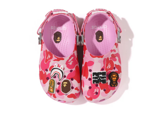 A Bathing Ape X Crocs Clog ABC Camo Pink (kids)