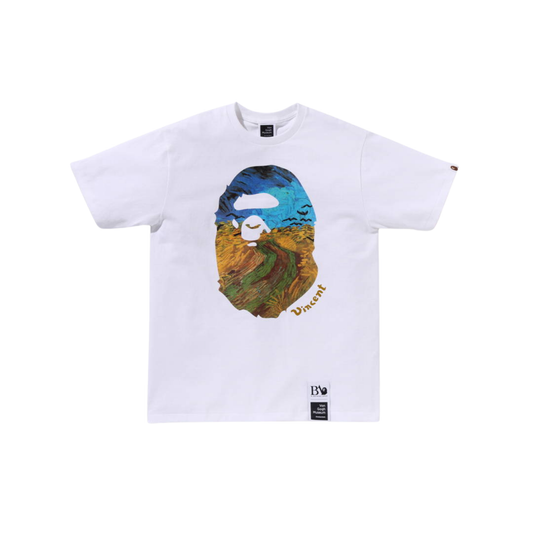 A Bathing Ape X Van Gogh Museum APE HEAD CANVAS ART TEE