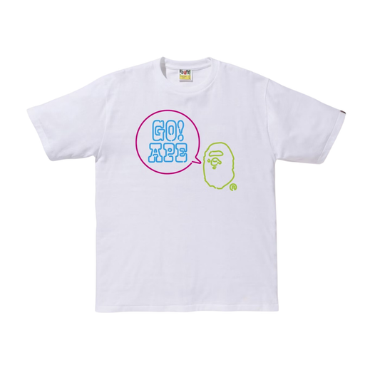 A Bathing Ape Neon Sign Go Ape Tee White