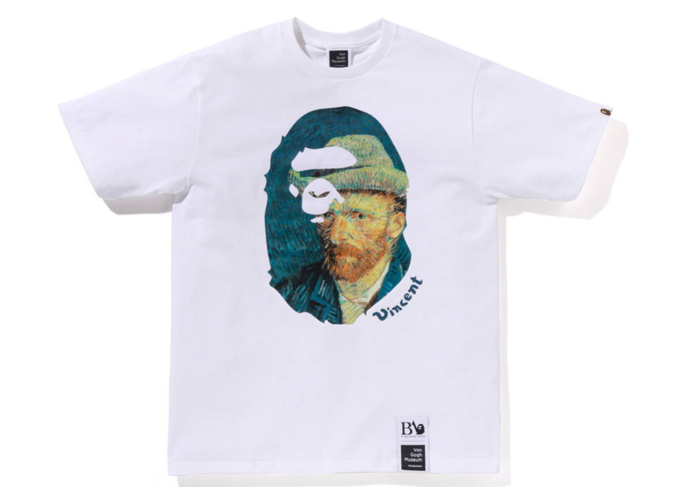 A Bathing Ape X Van Gogh Museum APE HEAD CANVAS ART TEE