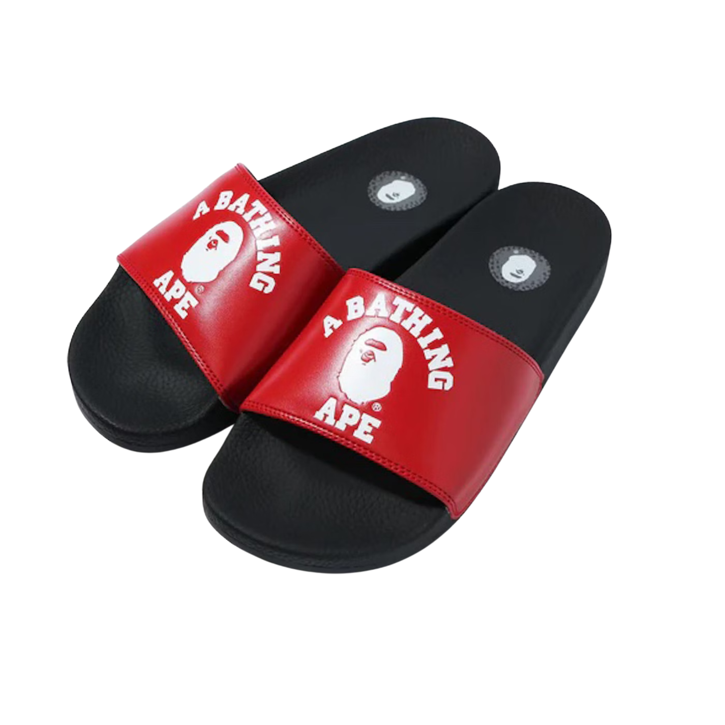 A Bathing Ape College Slide Sandals Red