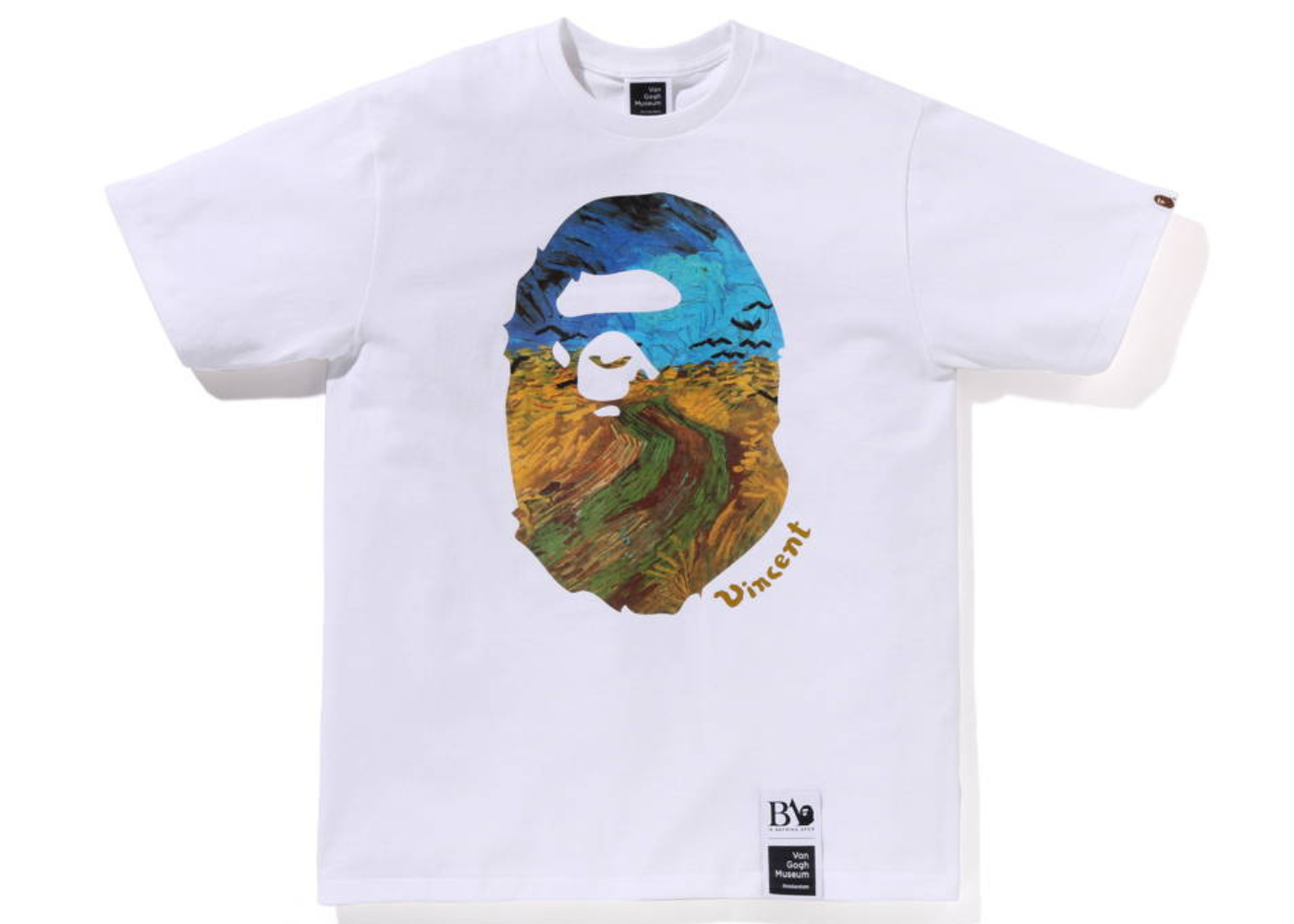 A Bathing Ape X Van Gogh Museum APE HEAD CANVAS ART TEE