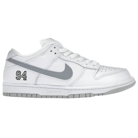 Nike SB Dunk Low Supreme 94 White Metallic Silver