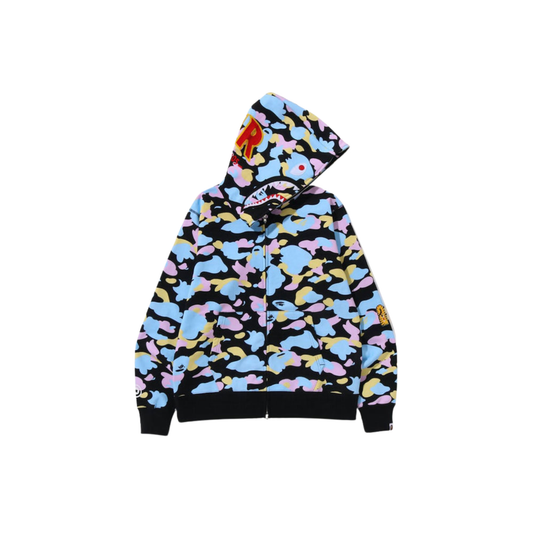 A Bathing Ape New Multi Camo 2nd Shark Full Zip Hoodie