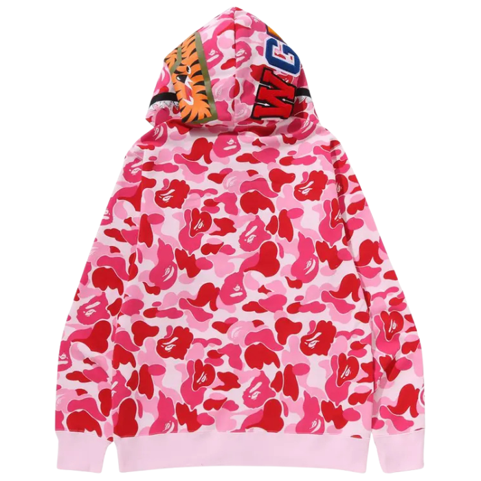 A Bathing Ape ABC Camo Crystal Stone Shark Full Zip Hoodie 'Pink'