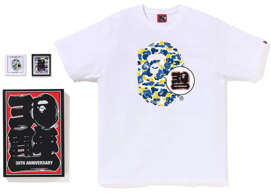 A Bathing Ape Store Shanghai Bape 30th Anniversary Ape Head Tee Set
White