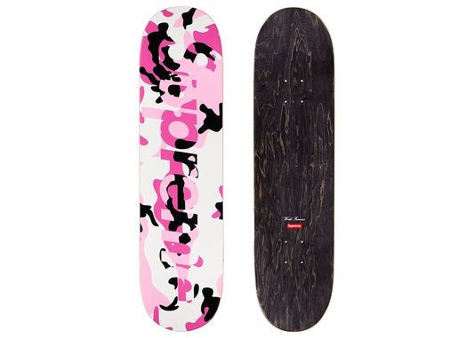 Supreme Pink Camo Logo Skateboard Deck