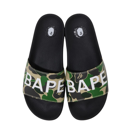A Bathing Ape ABC Camo Slide Green
