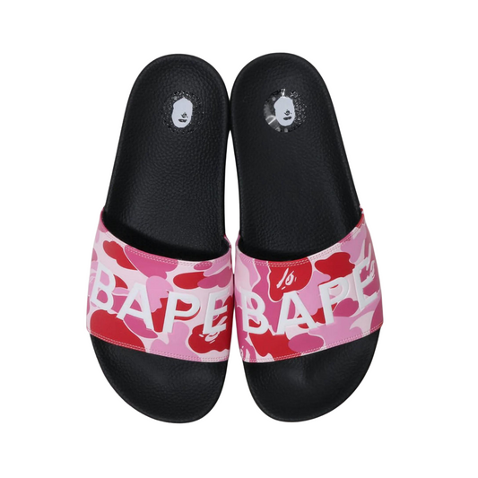 A Bathing Ape ABC Camo Slide Pink