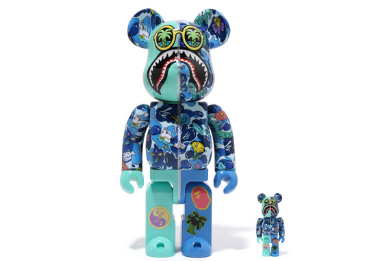 Bearbrick x Steven Harrington x BAPE Shark 100% & 400% Set