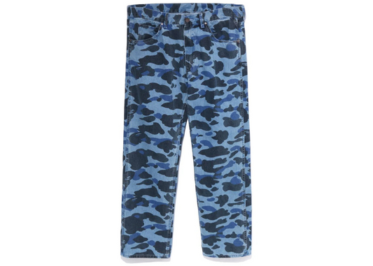 A Bathing Ape Color Camo Denim Pants "Light Indigo"