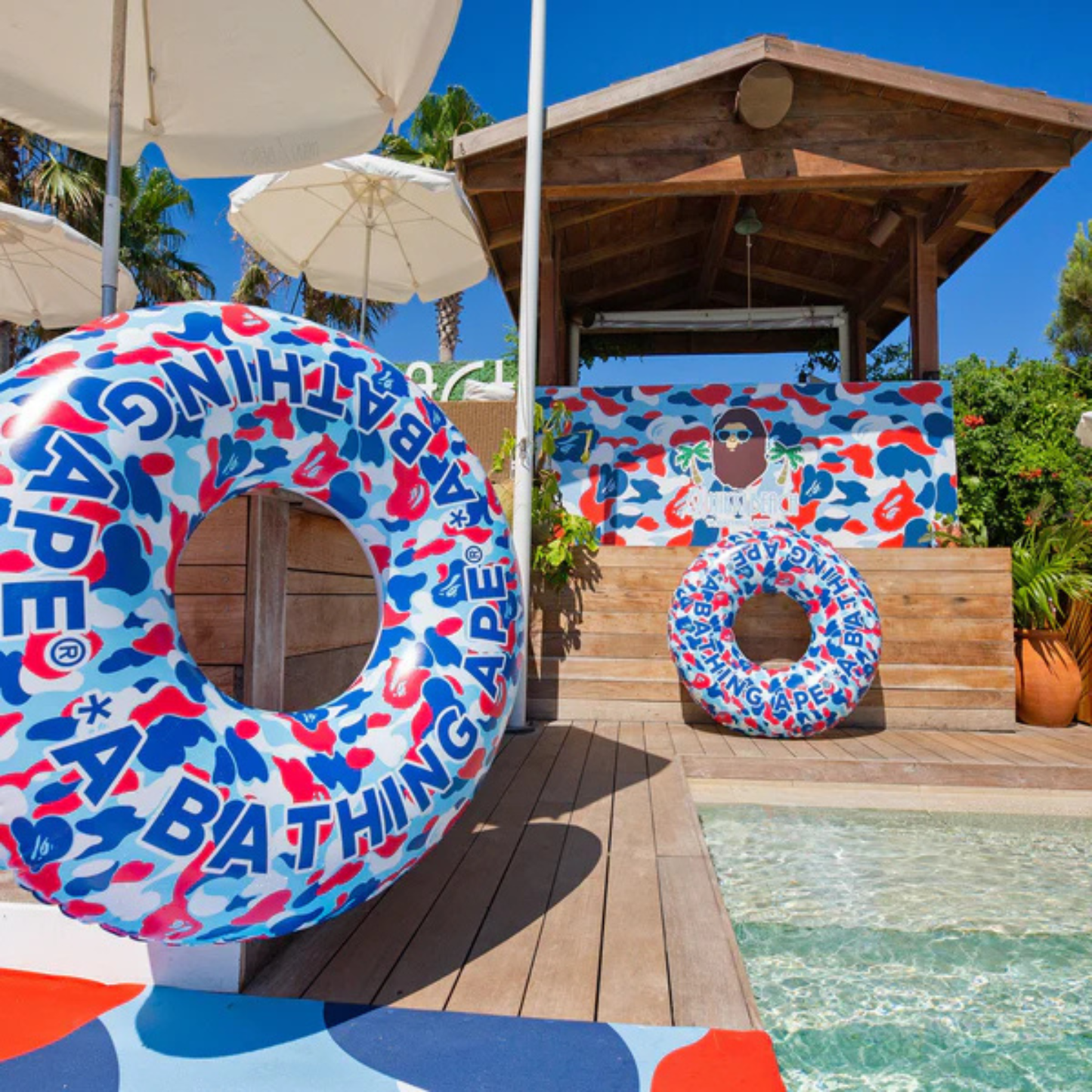 A Bathing Ape France x Nikki Beach Camo Inflatable Pool Ring