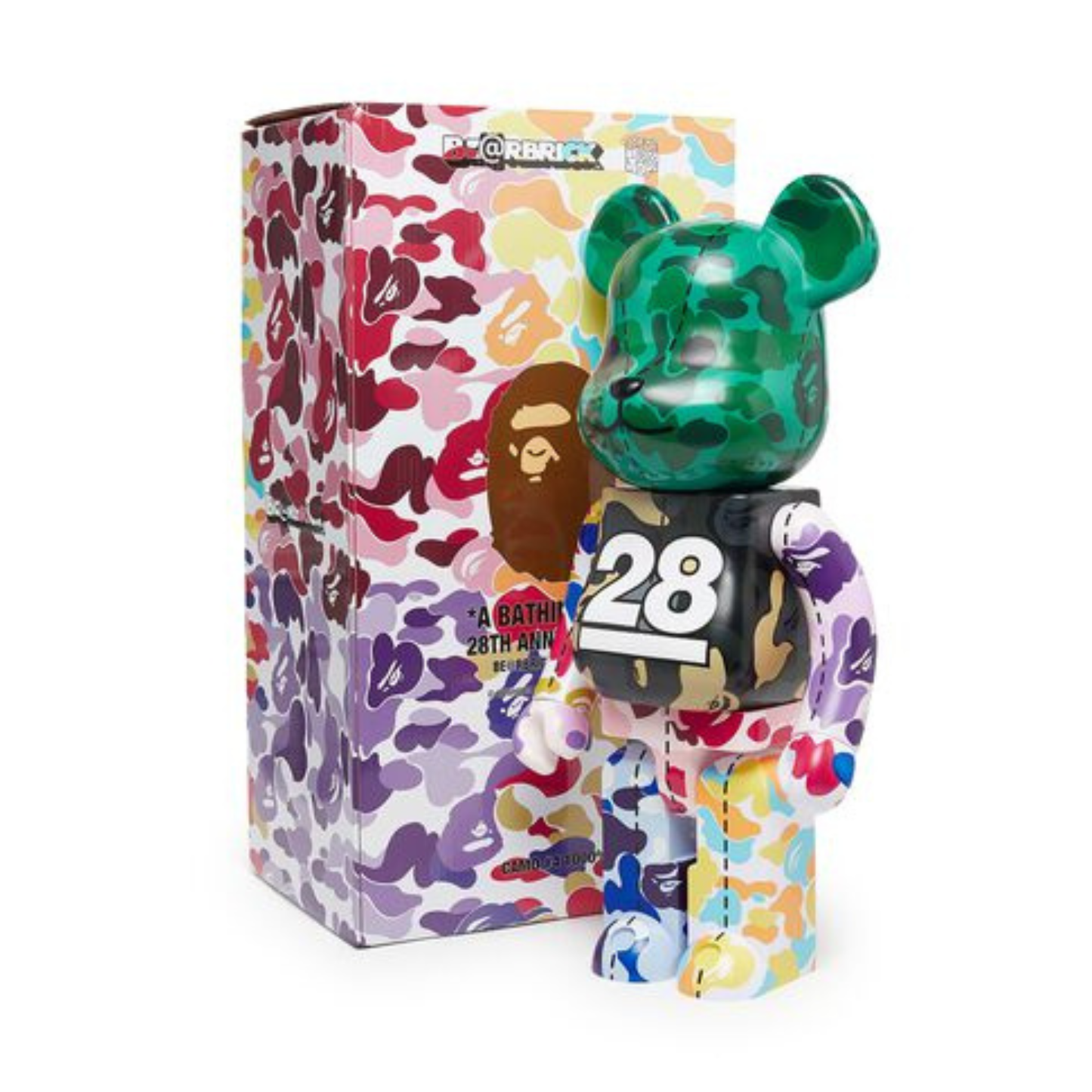 Medicom Toy x A Bathing Ape 28th Anniversary Bearbrick Bape Camo #4 1000%