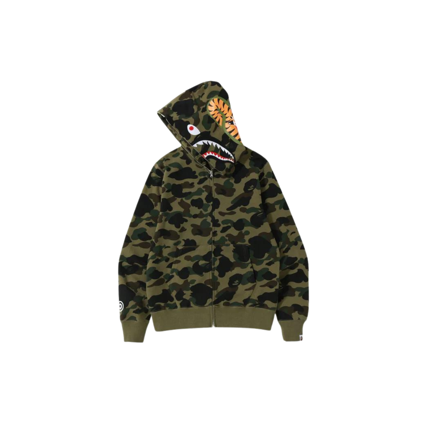 A Bathing Ape 1ST Camo Shark Full Zip Hoodie Green