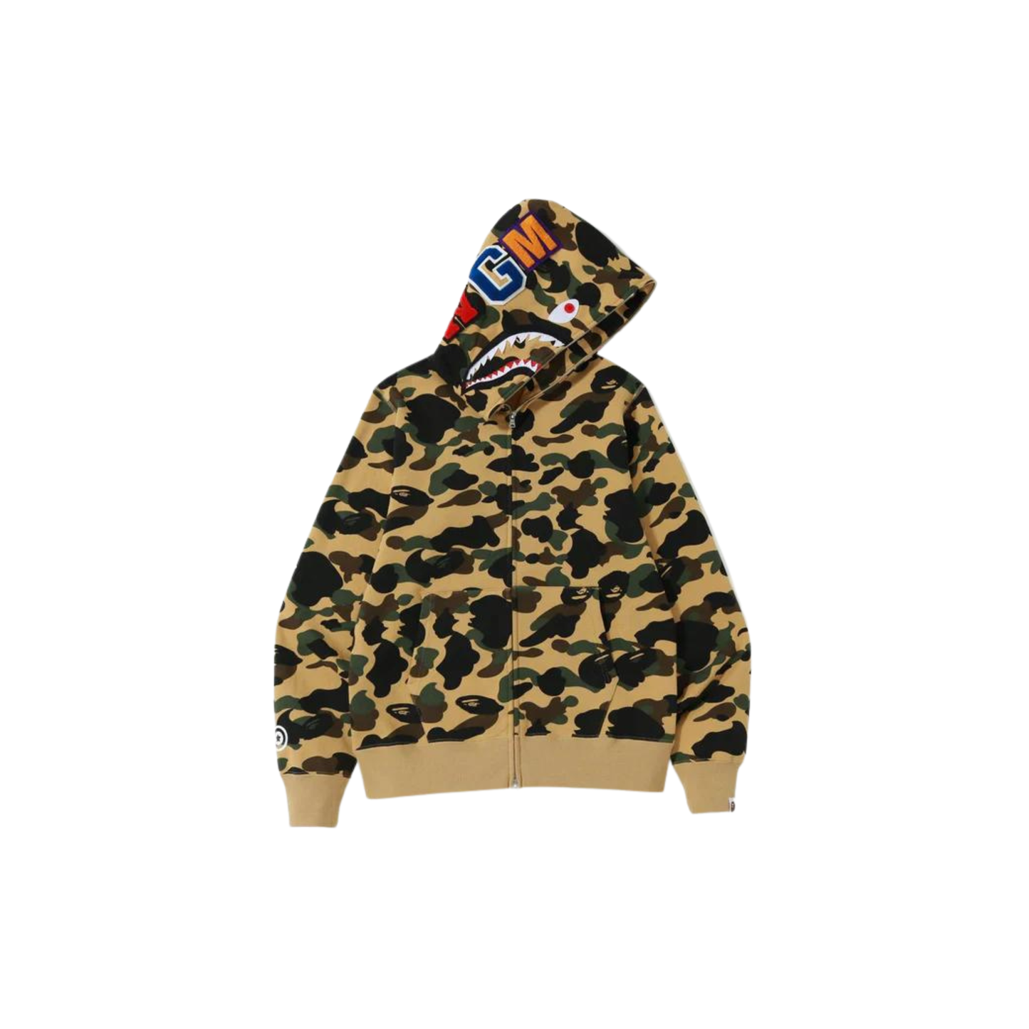 A Bathing Ape 1st Camo Shark Full Zip Hoodie Yellow