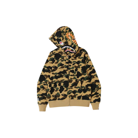 A Bathing Ape 1st Camo Shark Full Zip Hoodie Yellow